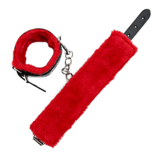 Adult Sex Toy PU Furry Leather Foot Fetish Straps Male BDSM Bondage Soft Ankle Cuffs Handcuffs for Men Women